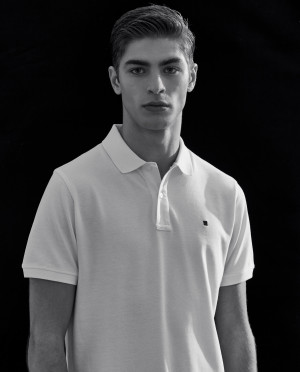 Lion of Porches Polo para homem regular fit de algodão com bordado Branco