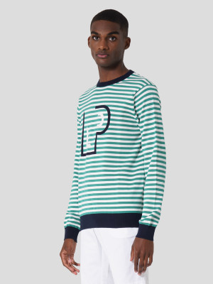 Lion of Porches Camisola Riscas com Estampado Verde