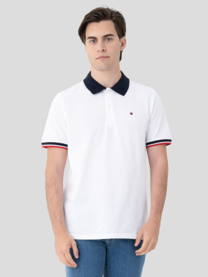 Lion of Porches Polo com detalhe na carcela Branco