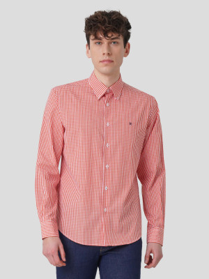 Lion of Porches Camisa Xadrez Salmão