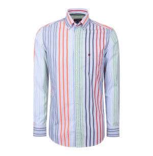 Lion of Porches Camisa Riscas Salmão
