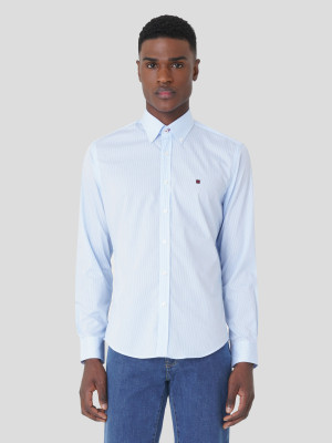 Lion of Porches Camisa riscas slim fit Azul Claro
