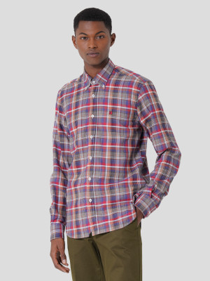 Lion of Porches Camisa xadrez slim fit Vermelho