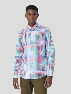 Lion of Porches Camisa xadrez slim fit Verde