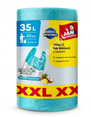 JAN NIEZBĘDNY Worki na śmieci XXL 35l 50szt. OWOCE TROPIKALNE