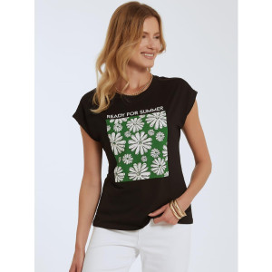 Celestino T-shirt με διάτρητες ?επτ?μέρειες - Μαυρ? - Grootte: S-M;L-XL - θη?υκός