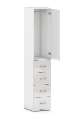 Szafa na ubrania z drążkiem Pola 215 - 4 szuflady 40-50 cm BIALA