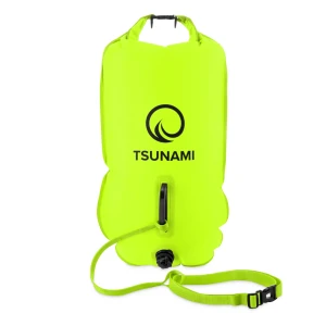 Aufblasbare Schwimmboje mit Trockensack 2-in-1 TSUNAMI gelb