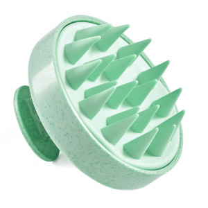 Masážní kartáč na pokožku hlavy zelený