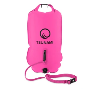 Aufblasbare Schwimmboje mit Trockensack 2-in-1 TSUNAMI rosa