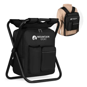 Campingstuhl mit Rucksack 2in1 – Schwarz
