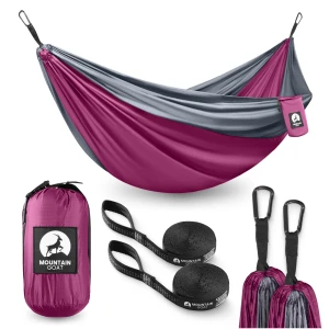 Mountain Goat grau-rosa Zwei-Personen-Wanderhängematte