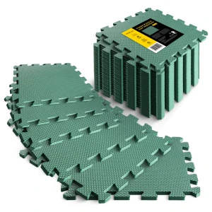 PUZZLE Bodenschutzmatte aus Schaumstoff 24 Stk. 30 x 30 cm - armeegrün