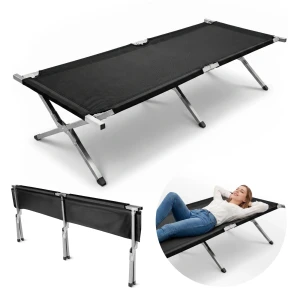 Klappbares Feldbett Camping – schwarz