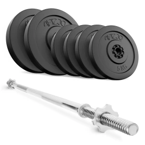 40 kg-os bitumenes súlyzó szett + 120 cm-es egyenes rúd