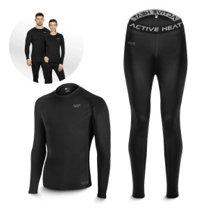 Bielizna termiczna unisex - czarny komplet koszulka + spodnie rozmiar L