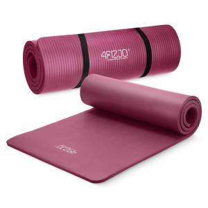 Mata do ćwiczeń fitness i jogi NBR 180 × 60 × 1,5 cm bordowa