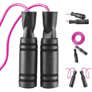 Skakanka z antypoślizgowymi uchwytami BASIC różowa