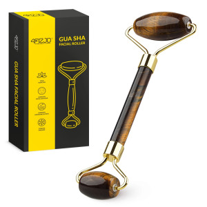 Roller do twarzy z naturalnego kwarcu Tygrysie Oko