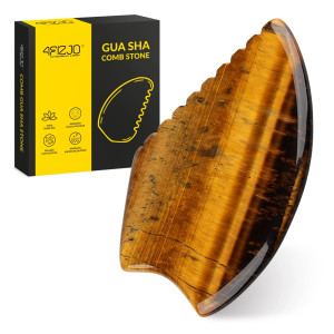 Karbowany kamień Gua Sha z naturalnego kwarcu Tygrysie Oko