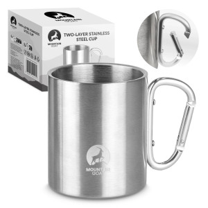 Stalowy kubek turystyczny z karabińczykiem Mountain Goat 350 ml