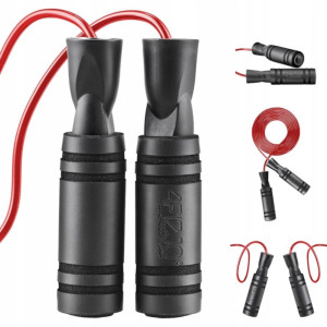 Skakanka z antypoślizgowymi uchwytami BASIC czerwona