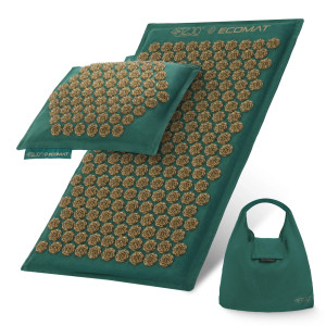 ECO Mata do akupresury z łuskami gryki i kokosem zielona