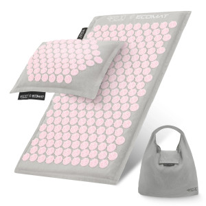 ECO Mata do akupresury z łuskami gryki i kokosem różowa