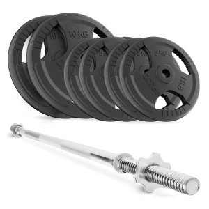 Set de antrenament din fontă de 40 kg + bară dreaptă de 150 cm