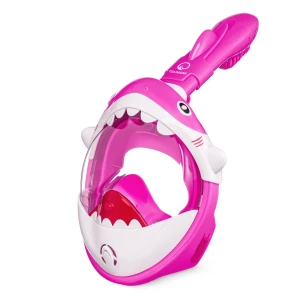 Mască de scufundare pentru copii TSUNAMI SHARK roz