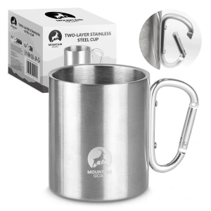 Cană de drumeție din oțel cu carabină Mountain Goat, 350 ml
