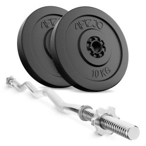 Set bodybuilding bitum 20 kg + bară ondulată 120 cm