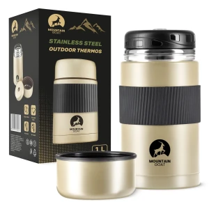 Thermobehälter aus Edelstahl für Essen 1 L, gold