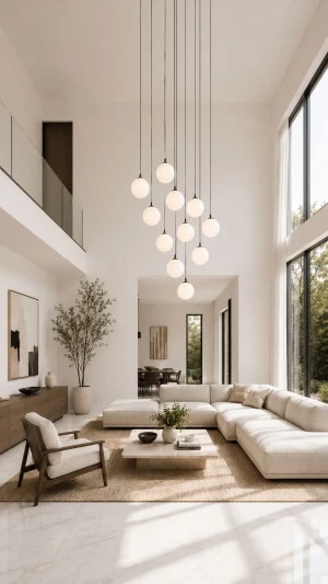 Lampa wisząca z małym szklanym kloszem.