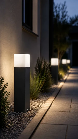Lampa ogrodowa Cube 50 cm czarna