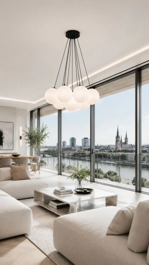 Lampa wisząca do salonu z dużymi kloszami