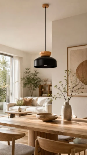 Lampa wisząca Marion czarna do wnętrz skandynawskich