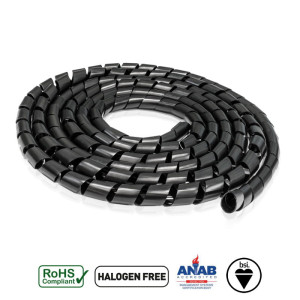 OPLOT WĘŻYK SPIRALNY 2,3MM CZARNY / WIĄZKI 3-15MM (10M)