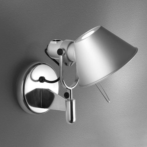 Artemide :: Lampa ścienna / kinkiet Tolomeo Faretto srebrny (z wyłącznikiem) szer. 27 cm