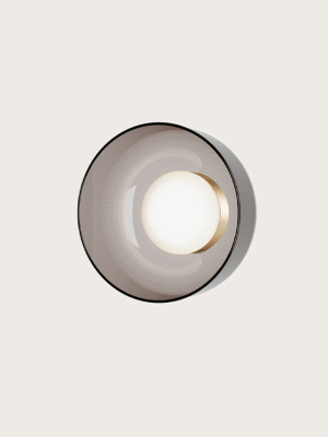 Aromas :: Lampa ścienna / kinkiet Ipon śr. 20 cm dymiony szary / złoty metal