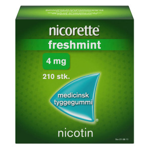 Nicorette Freshmint 4 mg 210 stk Medicinsk tyggegummi
