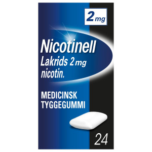 Nicotinell Lakrids 2 mg 24 stk Medicinsk tyggegummi