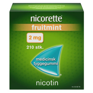 Nicorette Fruitmint 2 mg 210 stk Medicinsk tyggegummi