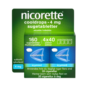 Nicorette Cooldrops 4 mg 160 stk Sugetabletter