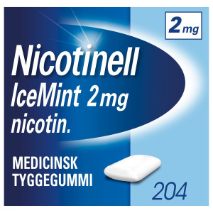 Nicotinell IceMint 2 mg 204 stk Medicinsk tyggegummi