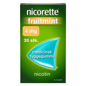 Nicorette Fruitmint 4 mg 30 stk Medicinsk tyggegummi
