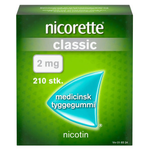 Nicorette Classic 2 mg 210 stk Medicinsk tyggegummi
