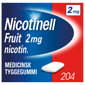 Nicotinell Fruit 2 mg 204 stk Medicinsk tyggegummi