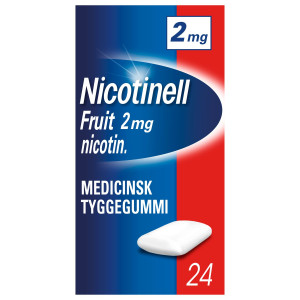 Nicotinell Fruit 2 mg 24 stk Medicinsk tyggegummi