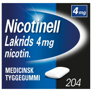 Nicotinell Lakrids 4 mg 204 stk Medicinsk tyggegummi